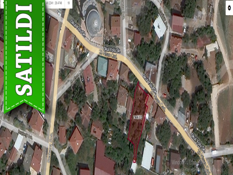 Çatalca Oklalıda Satılık Arsa , 412 M2 Cadde Cephe Merkezde