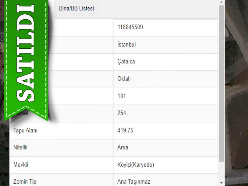 Çatalca Oklalıda Satılık Arsa , 419 M2 Müstakil imarlı 