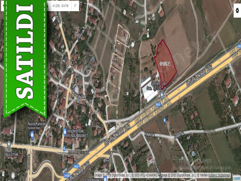 Çatalca Oklalıda Satılık Tarla , 6,939 m2 Müstakil Otoyola Cephe 