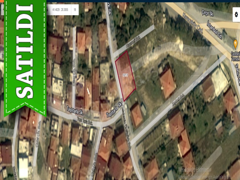Çatalca Karacaköyde Satılık Arsa , 412 M2 Müstakil Caddeye Yakın