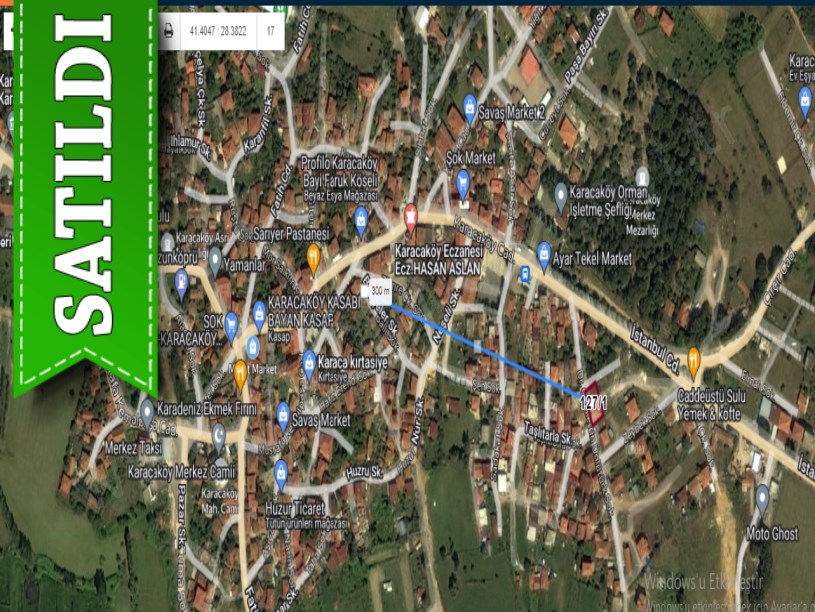 Çatalca Karacaköyde Satılık Arsa , 412 M2 Müstakil Caddeye Yakın