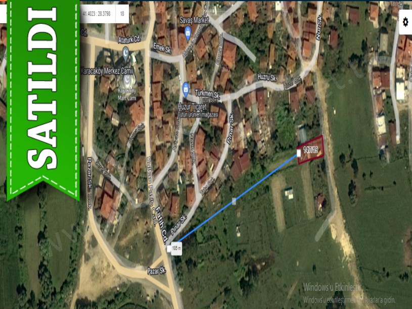 Çatalca Karacaköyde Satılık Arsa , 439 m2 Müstakil Merkezde 