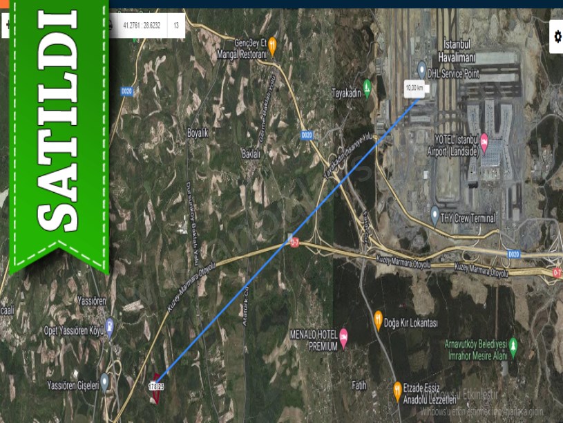 Arnavutköy Yassıörende Satılık  Arsa , 1,808 M2 Hisseli Yolu Var