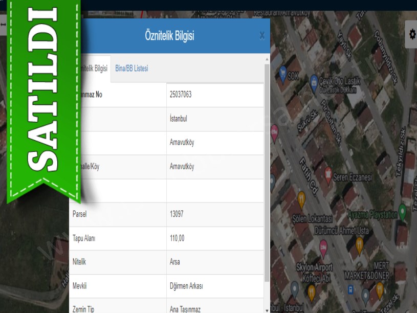 Arnavutköy NeneHatun Mah. Satılık Arsa , 110 m2 İmarlı Caddeye Yakın 