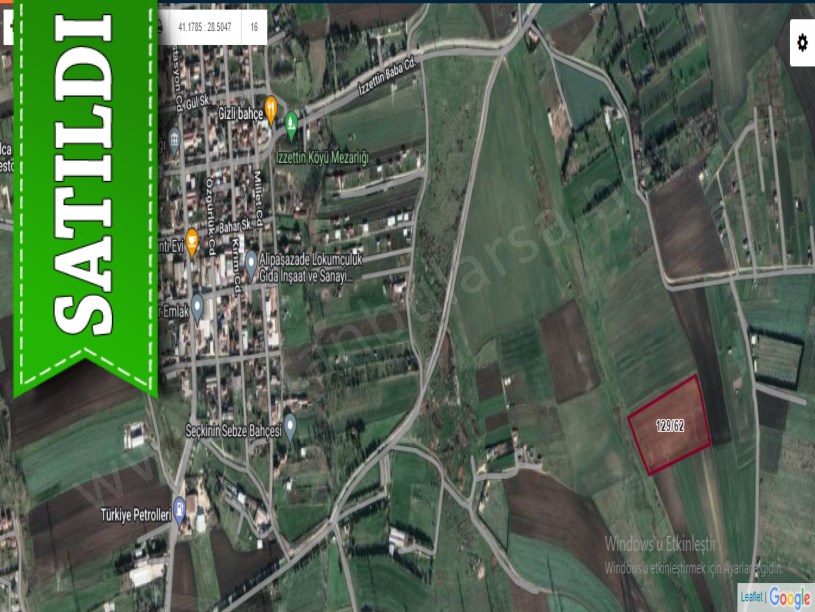 Çatalca İzzettinde Satılık Arsa , 2,250 M2 Çaplı Yolu var