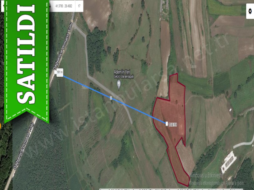Çatalca Hisarbeylide Satılık Arsa , 560 M2 Çaplı Yolu Var