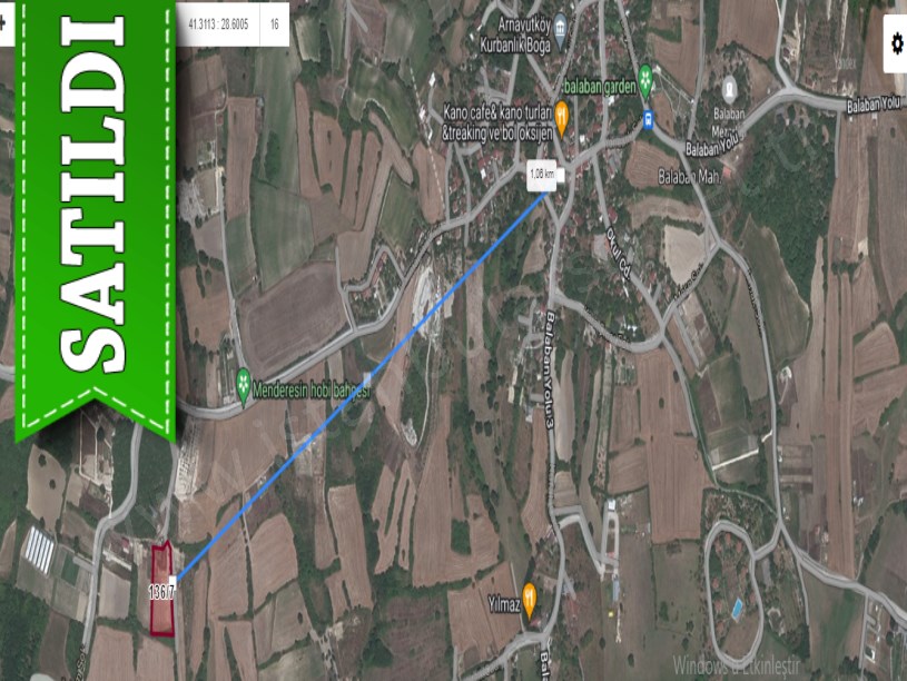 Arnavutköy Balabanda Satılık Arsa , 384 M2 Yolu Var Hisseli