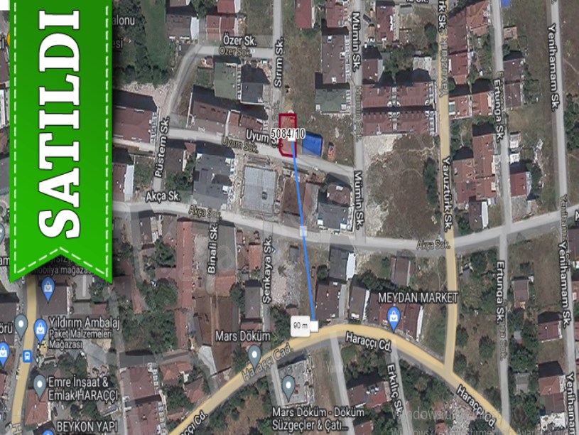 Arnavutköy Haraççıda Satılık Arsa , 186 m2 Köşe Başı İmarlı