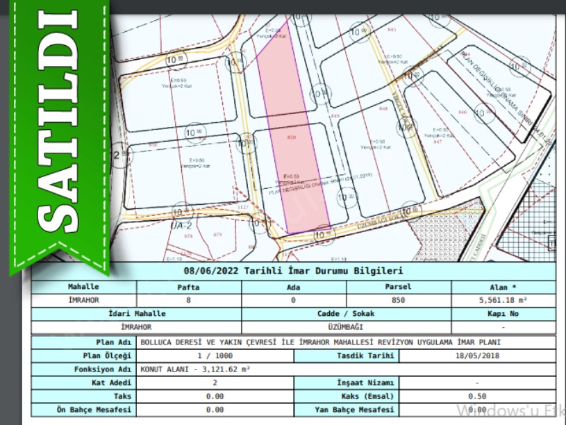 Arnavutköy İmrahorda Satılık Arsa , 1,110 M2 İmarlı Merkezde