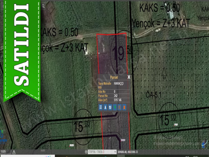 Arnavutköy Haraççıda Satılık Arsa , 215 M2  Caddeye Cephe Çaplı