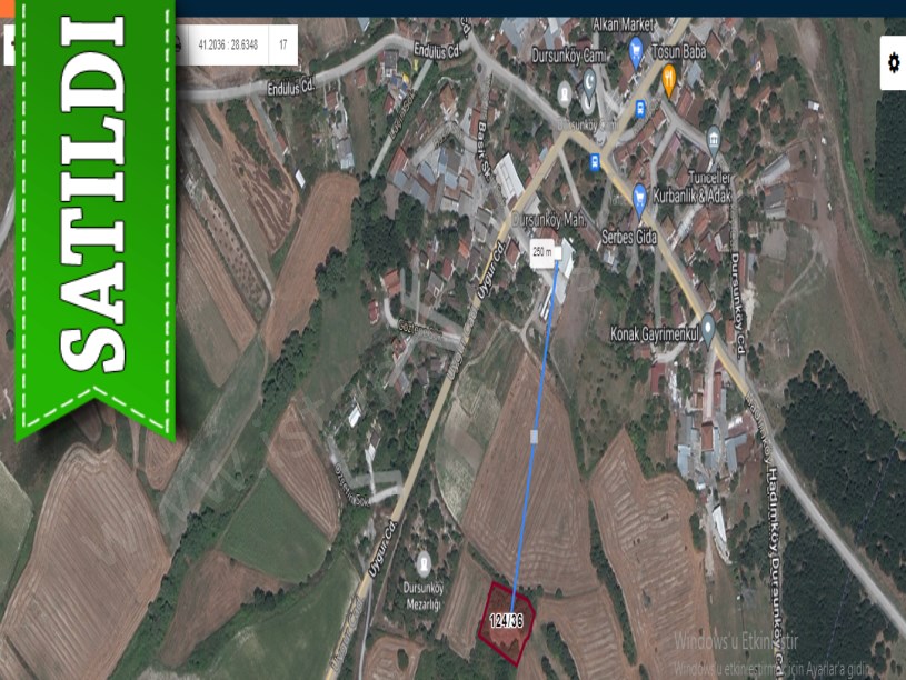 Arnavutköy Dursunköyde Satılık Arsa , 287 M2 Merkezde Çaplı 