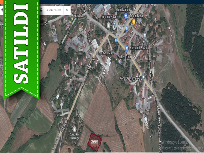 Arnavutköy Dursunköyde Satılık Arsa , 287 M2 Merkezde Çaplı 