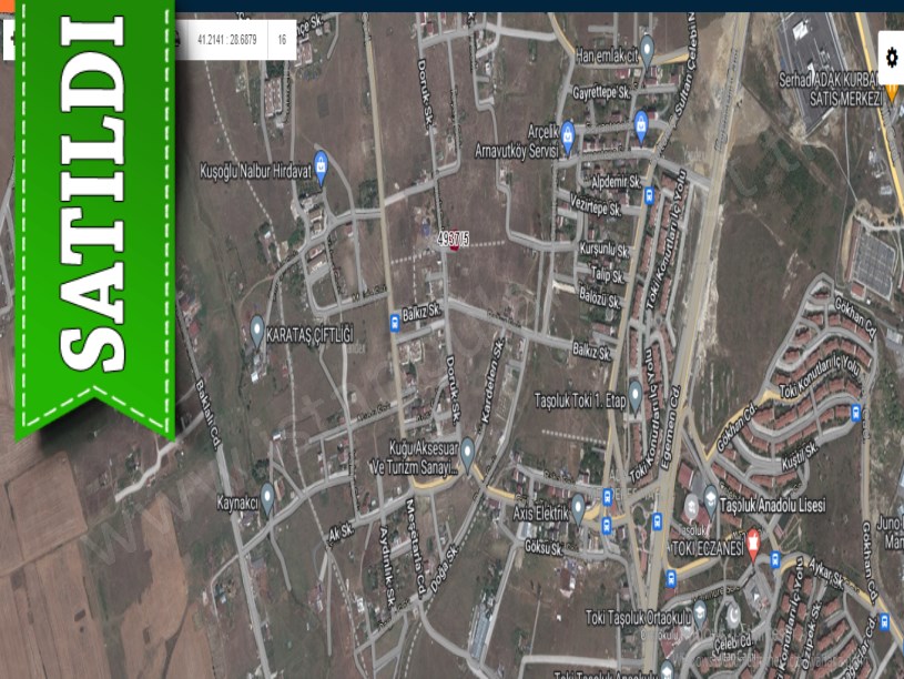 Arnavutköy Taşolukta Satılık Arsa , 330 m2  Cadde Cephe Müstakil 