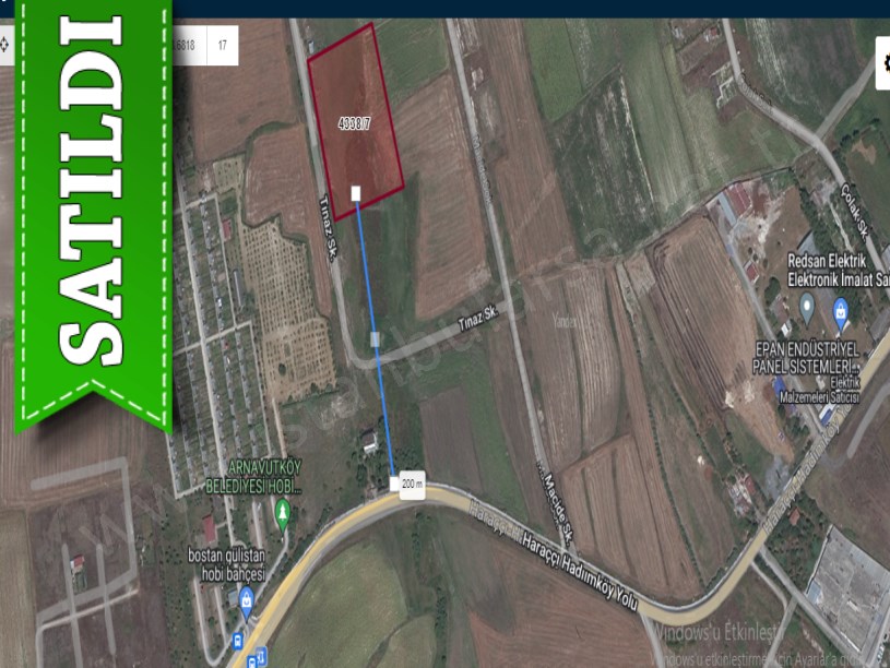 Arnavutköy Haraççıda Satılık Arsa , 805 M2 Yola Cephe Hisseli