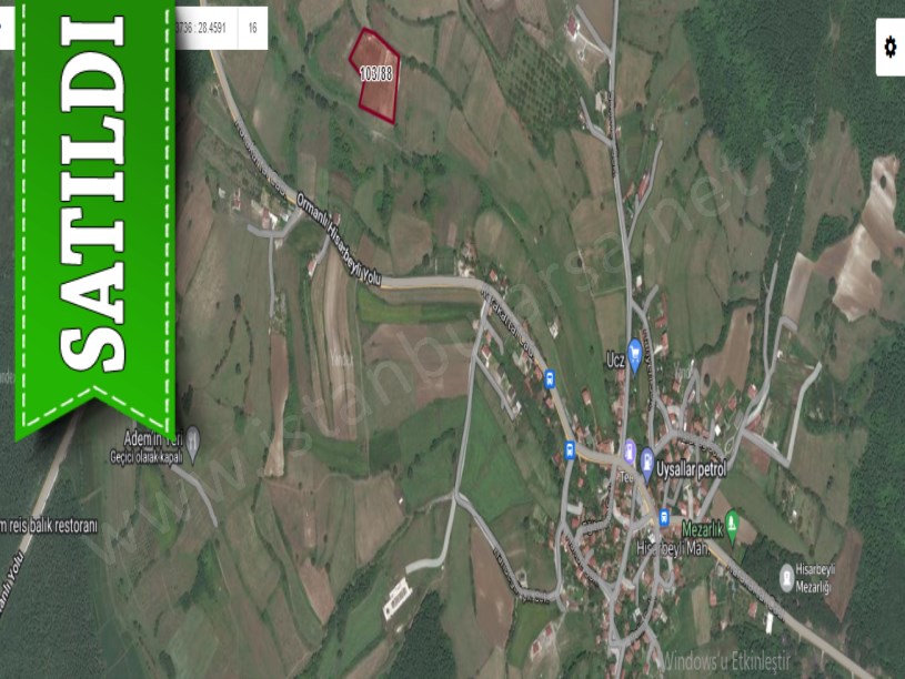 Çatalca Hisarbeylide Satılık Arsa , 500 m2 Çevrili Çaplı 