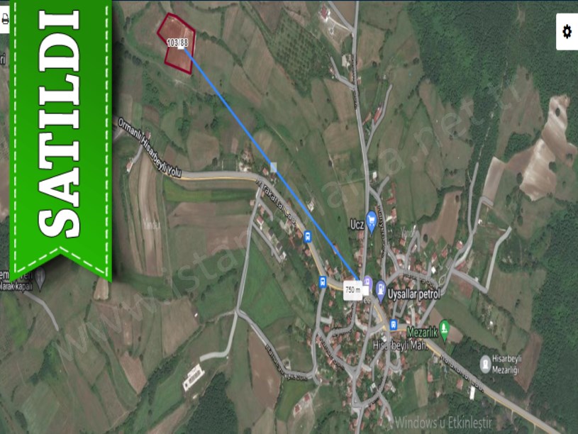 Çatalca Hisarbeylide Satılık Arsa , 500 m2 Çevrili Çaplı 