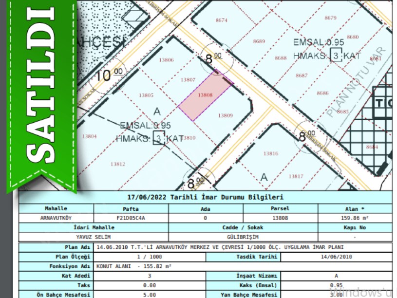 Arnavutköy Çardaktepede Satılık Arsa , 160 m2 Müstakil Opetin Arkası 