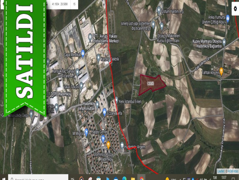 Arnavutköy Dursunköyde Satılık Arsa , 213 M2 Caddeye yakın