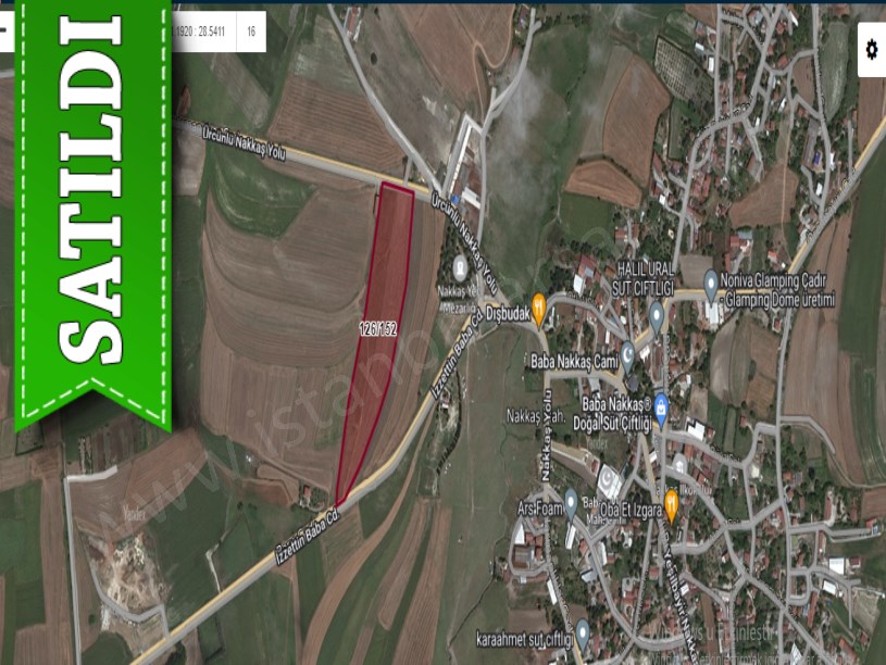 Çatalca Nakkaşta Satılık  Arsa , 7,725 m2 Cadde Cephe Merkezde 