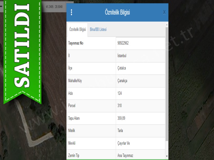 Çatalca Çanakçada Satılık Arsa , 360 m2 Tek Tapu Çevrili  