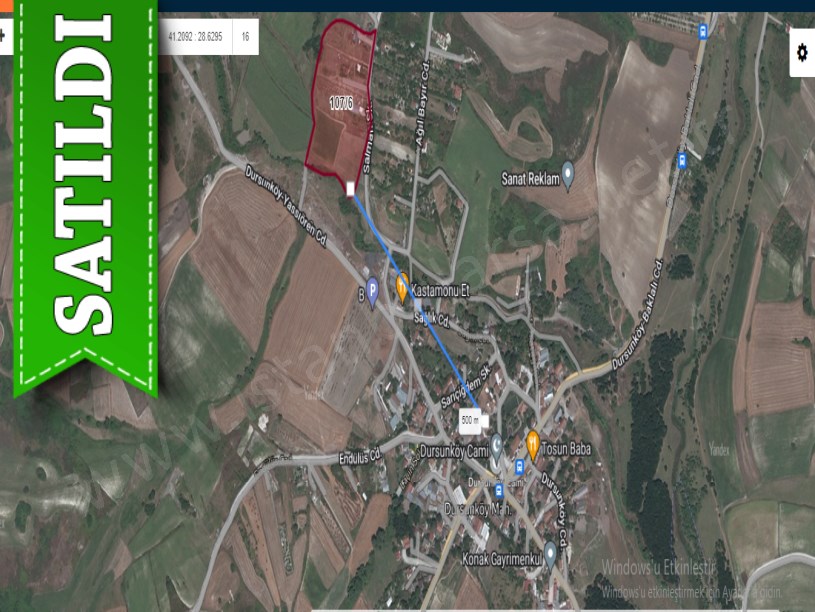 Arnavutköy Dursunköyde Satılık Arsa , 374 M2 Merkezde