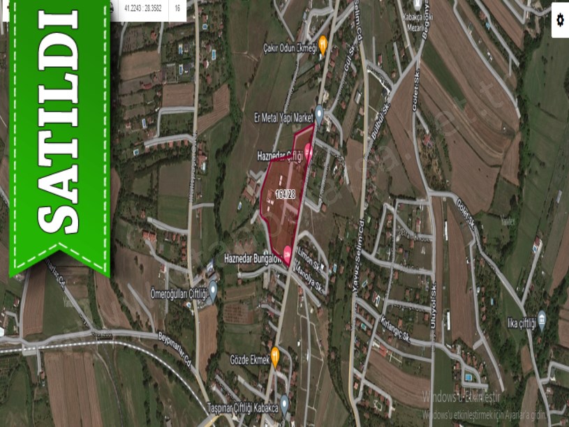 Çatalca Kabakçada Satılık Arsa , 612 m2 Köşe Başı Cadde Cephe 