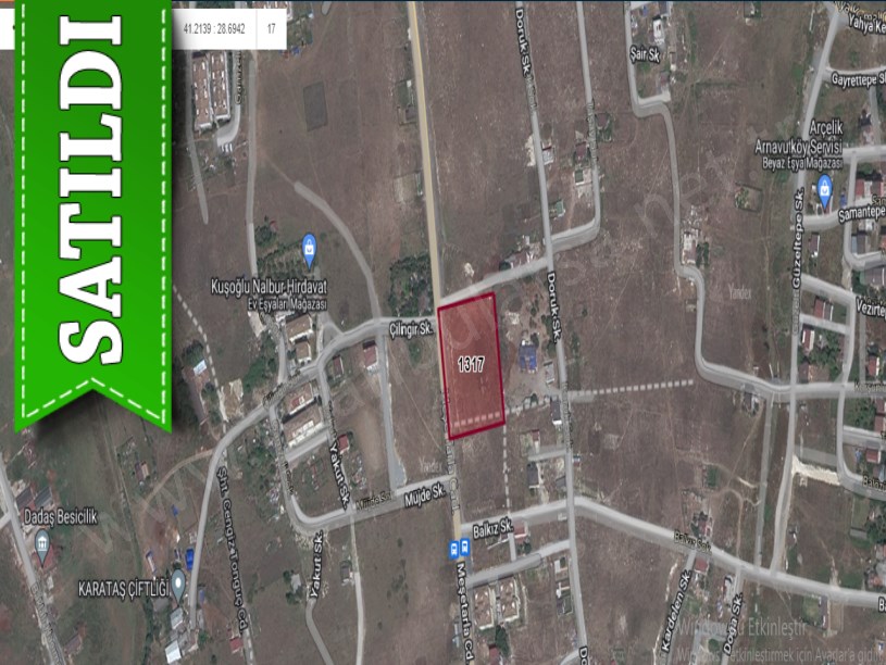 Arnavutköy Taşolukta Satılık Arsa , 173 m2 Cadde Cephe Ticari İmarlı