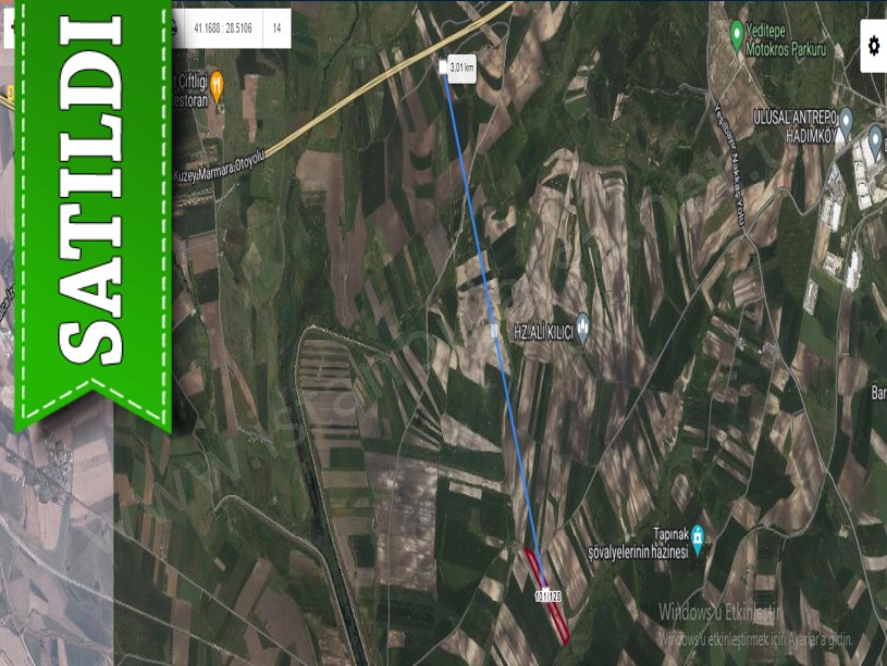 Çatalca Nakkaşta  Satılık  Arsa , 1,060 M2 Hisseli Yolu Var