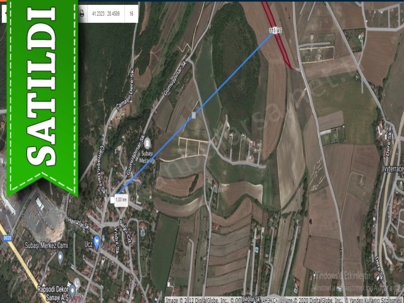 Çatalca Subaşında Satılık Arsa , 352 m2 Çaplı 