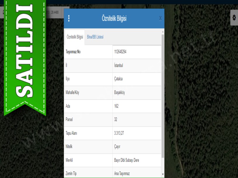 Çatalca Başakköyde Satılık Tarla , 3,313 m2 Müstakil