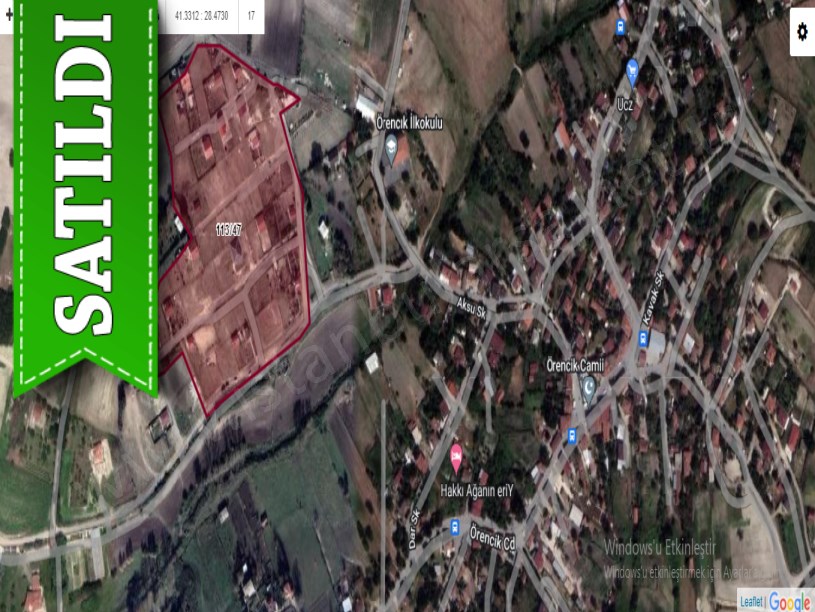 Çatalca Örencikte Satılık Arsa , 1,500 M2 Şehir Merkezinde 