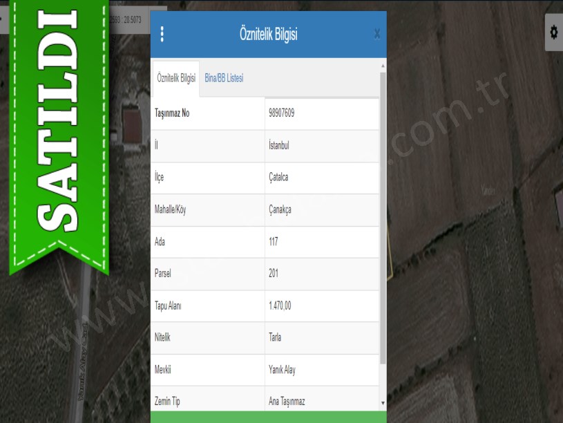 Çatalca Çanakça da Satılık Tarla , 1,470 M2 Müstakil Caddeye Yakın