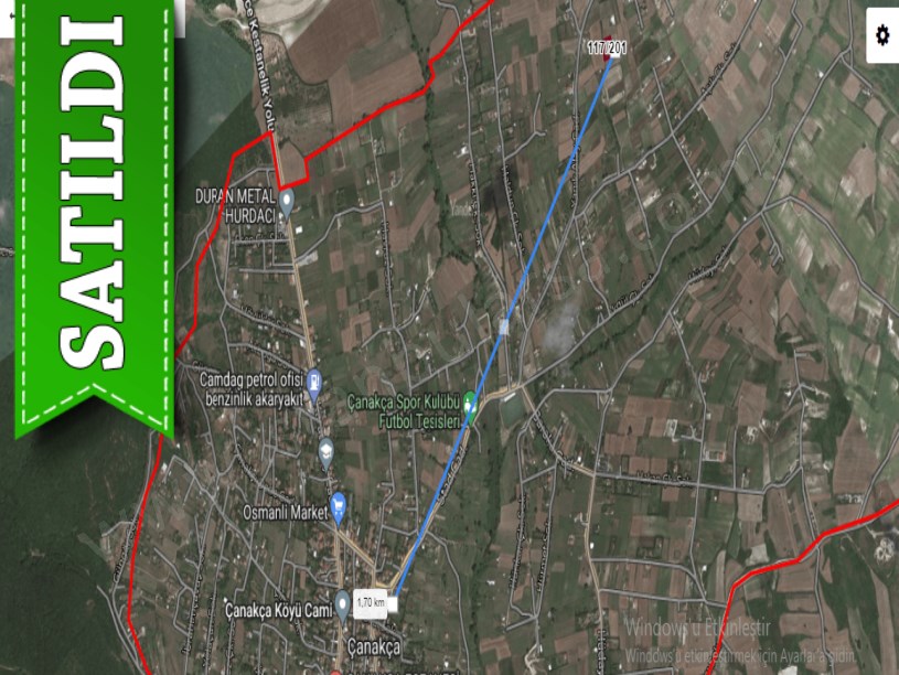 Çatalca Çanakça da Satılık Tarla , 1,470 M2 Müstakil Caddeye Yakın
