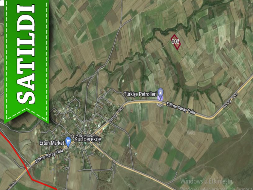 Tekirdağ Saray Kurtderede Satılık Arsa , 386 m2 Hisseli Yolu Var