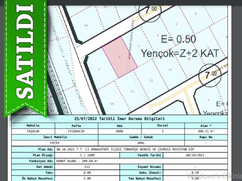 Arnavutköy Taşolukta Satılık Arsa , 300 M2 Evlerin Yakını Yolu Var