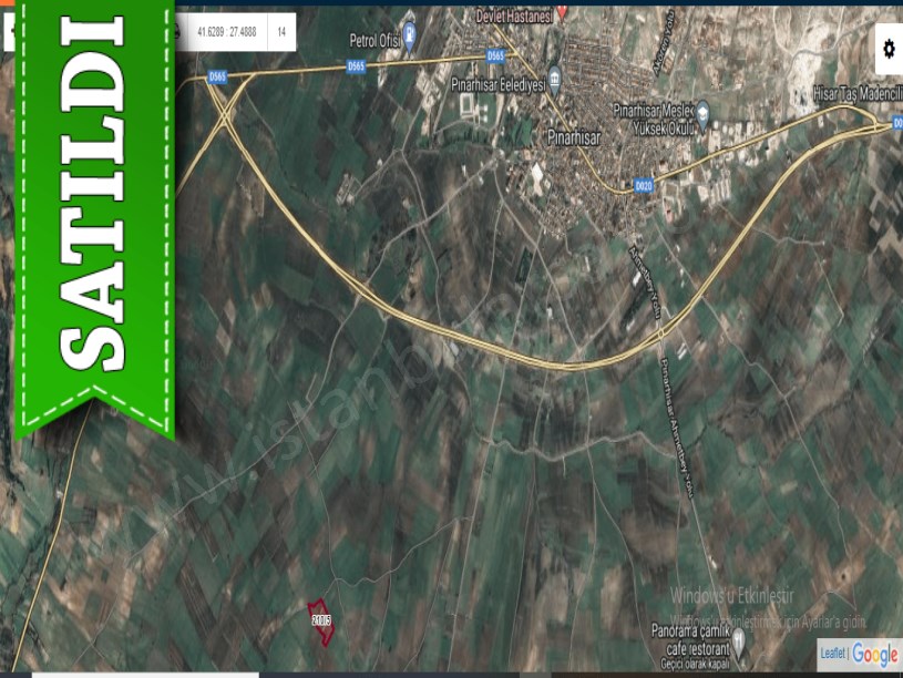 Kırklareli Pınarhisar Dere Mah Satılık Arsa , 1,292 Çaplı Muvafakatnameli 