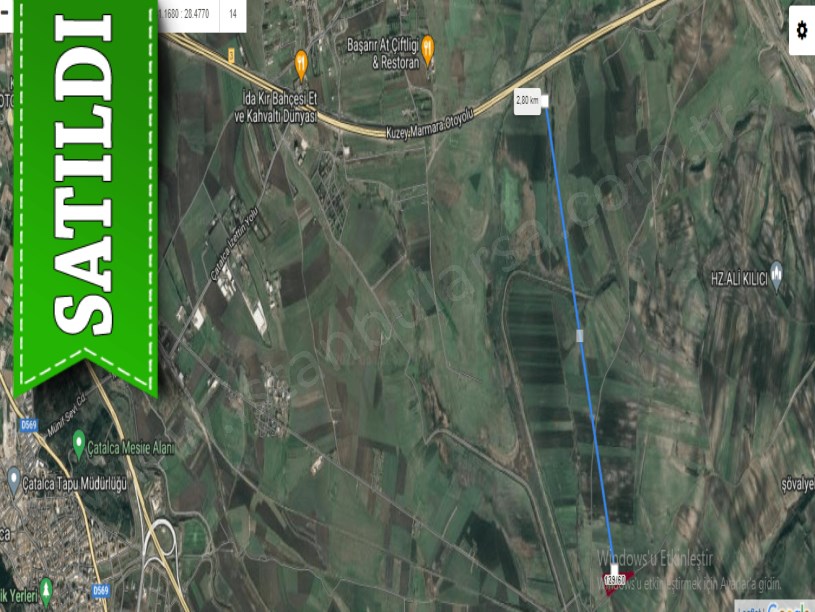 Çatalca Nakkaşta  Satılık  Arsa , 607 M2 Yola Cephe