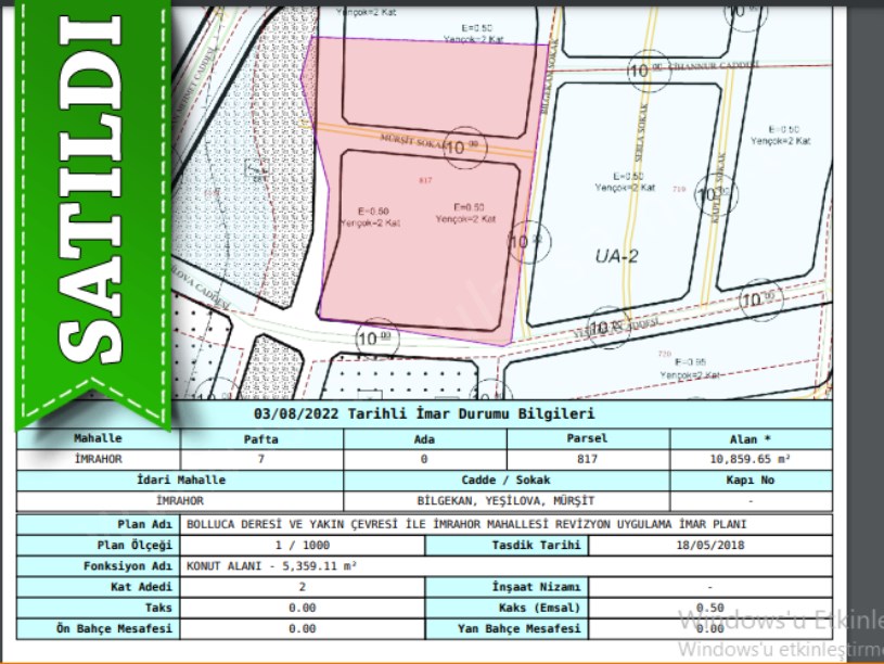 Arnavutköy İmrahorda Satılık Arsa , 171 M2 Çapı Var Evlerin Yakını