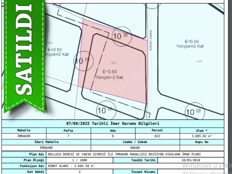 Arnavutköy İmrahorda Satılık Arsa , 122 M2 Cadde Cephe