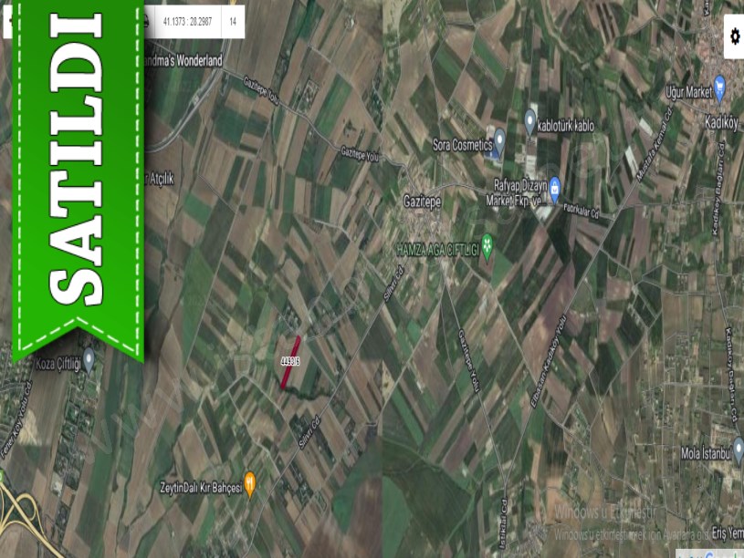 Silivri Gazitepede Satılık Tarla , 4 Dönüm  Yolu Var Merkezde
