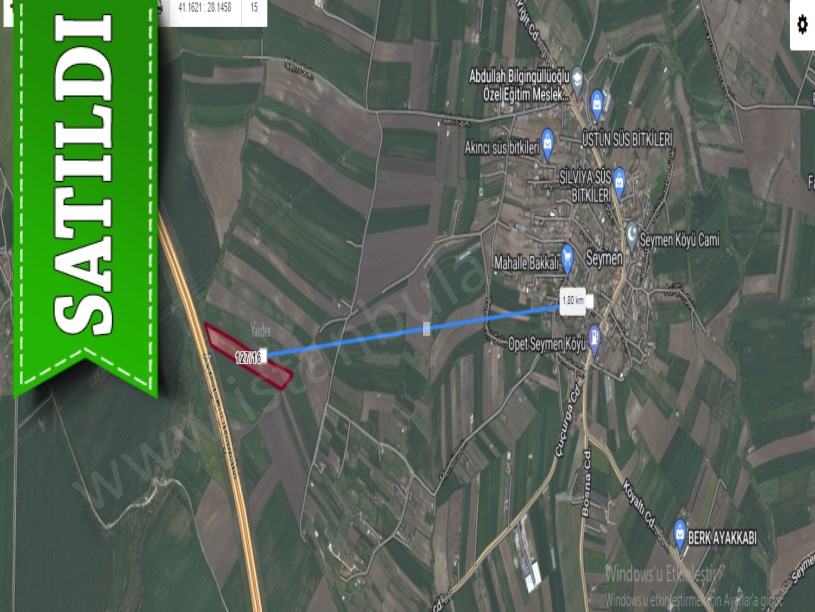 Silivri Seymende Satılık Arsa , 332 M2 Hisseli Otoyola Cephe