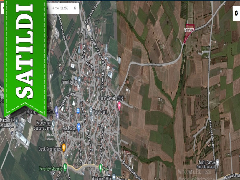Silivri Fenerköyde Satılık Tarla , 3,455 M2 Yola Cephe Müstakil