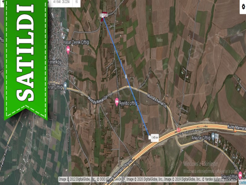 Silivri Fenerköyde Satılık Tarla , 3,455 M2 Yola Cephe Müstakil