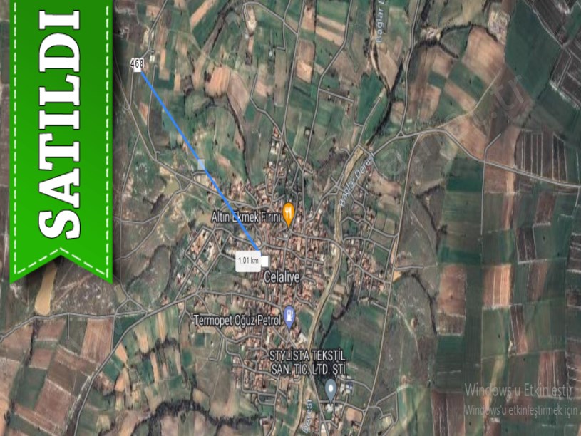 Kırklareli Lüleburgaz Celaliyede Satılık Tarla , 1,227 m2 Yola Cephe Müstakil