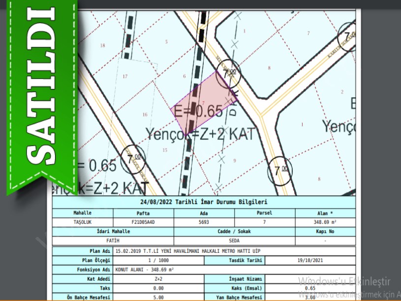 Arnavutköy Taşolukta Satılık Arsa , 349 m2 Müstakil İmarlı