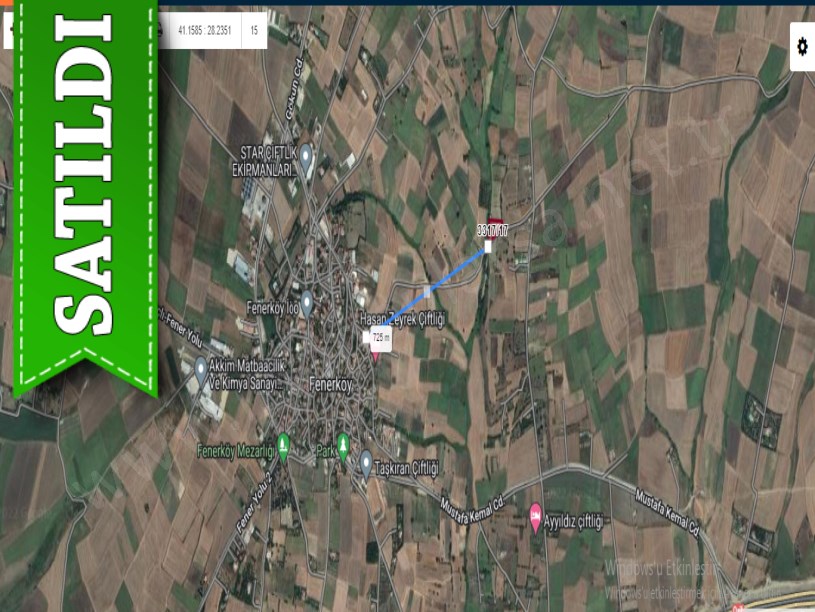 Silivri Fenerköyde Satılık Arsa , 555 m2 Çaplı Resmi Yola Cephe