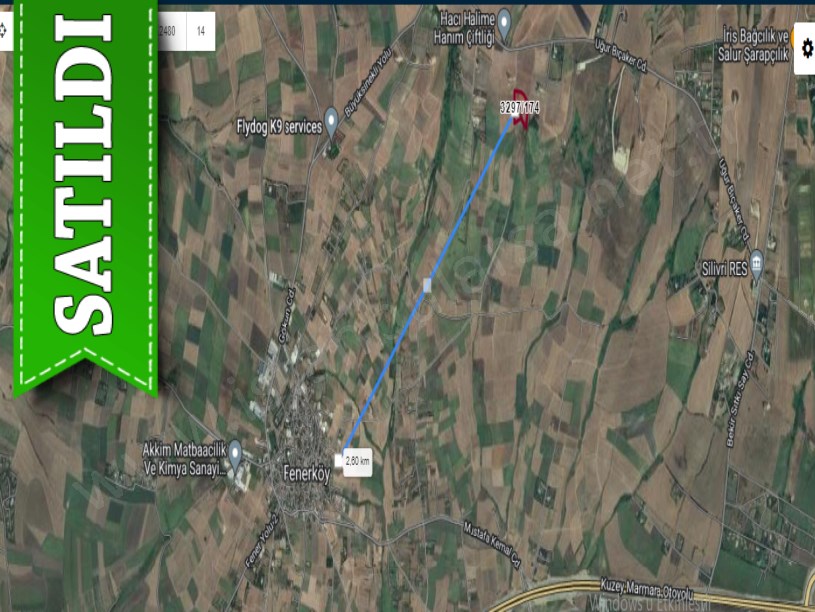 Silivri Fenerköyde Satılık Arsa , 2,750 M2 Etrafı Çevrili Yolu Var