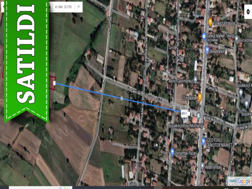 Silivri Büyükkılıçta Satılık Arsa , 305 M2  Çaplı Resmi Yolu Var