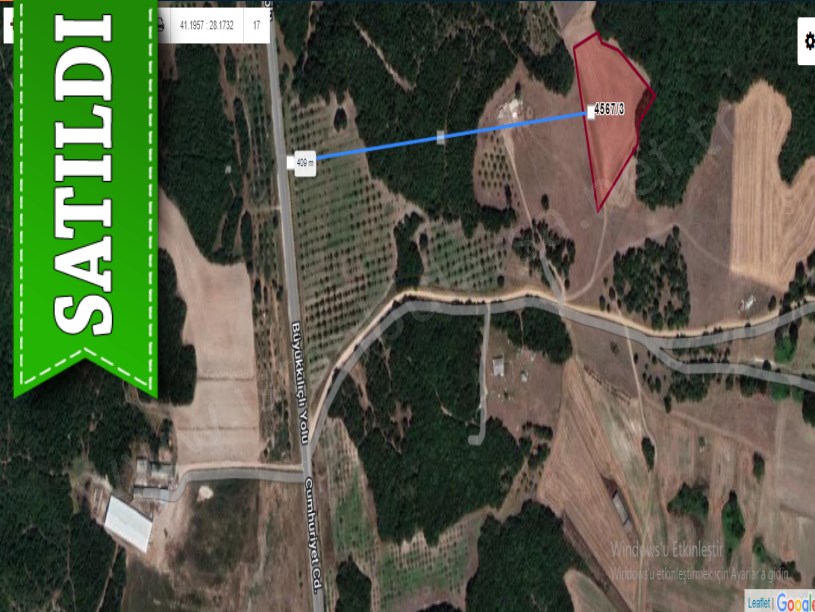 Silivri Büyükkılıçta Satılık Tarla , 7,742 m2 Müstakil Yolu Var