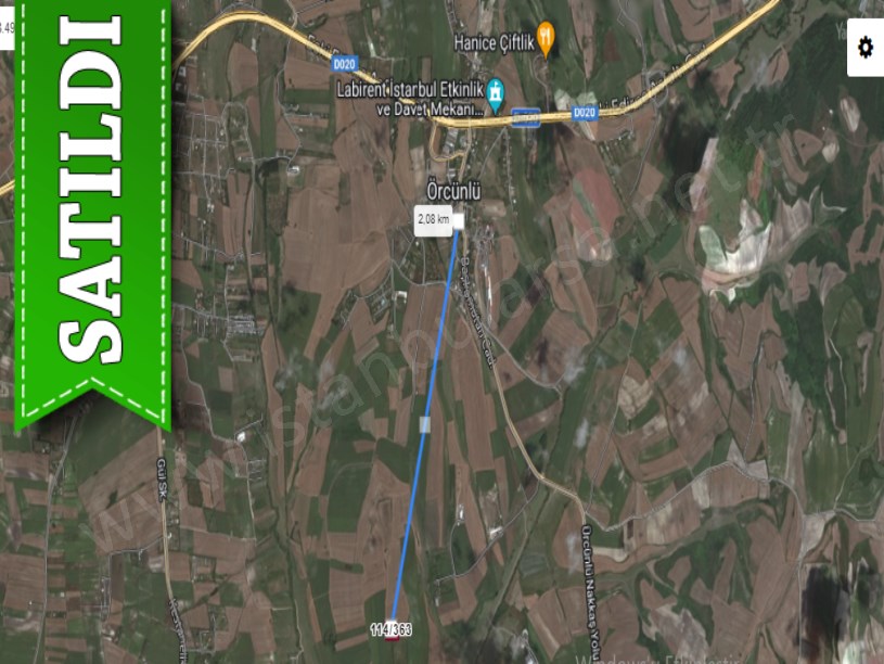 Çatalca Örcünlüde Satılık Arsa , 1,640 m2 Çevrili